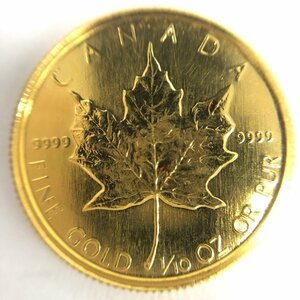 K24IG　カナダ　メイプルリーフ金貨　1/10oz　1989　総重量3.1g【CDAI7025】