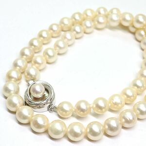 《アコヤ本真珠ネックレス》A 約7.5-8.0mm珠 38.4g 約41.5cm pearl necklace ジュエリー jewelry ☆