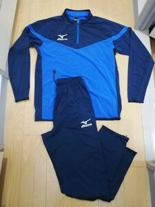 美品“ MIZUNO ミズノ”【高性能アスレチック　ウォームアップ セットアップスーツ】◆XL サイズ　ネイビー