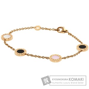 BVLGARI ブルガリ ブルガリブルガリ クラシック シェル オニキス #ML ブレスレット K18ピンクゴールド レディース 中古