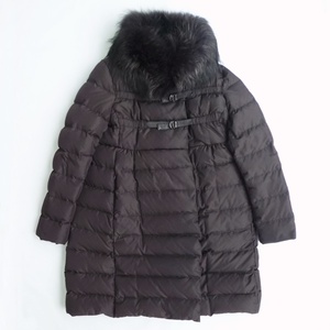 S5 MONCLER モンクレール レミング LEMMING ダウンコート ラクーンファー襟 ブラウン size2 レディース