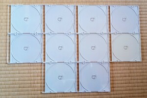 ★ 即決 中古 美品 ★　10枚セット　CD/DVDプラケース　白　スリムタイプ（同様商品を6点出品⑥） 