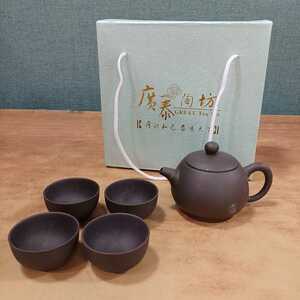 中国 急須 湯呑み茶碗 茶器 セット 煎茶道具 レトロ アンティーク 当時物 中古 食器 長期保管