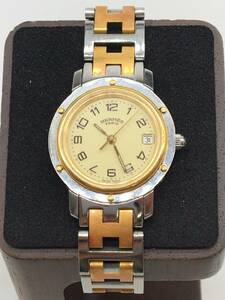 0304-501M⑳23357 RP 腕時計　HERMES　エルメス　クリッパー　レディース　デイト　クォーツ　文字盤　