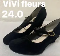 未使用　VIVI ベルト付フルサイズ対応ウェッジパンプス　ViVi fleurs