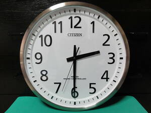 【中古/実働品】CITIZEN シチズン 45cm大型電波掛け時計 RADIOCONTROLLED 8MY463-0 リズム 壁掛け時計 オフィス 事務所 倉庫 店舗 リビング