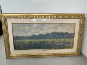 4　Claude Monet クロード・モネ　題名不明　森と花畑　絵画 油絵 美術 自然 花 フラワー アンティーク コレクション