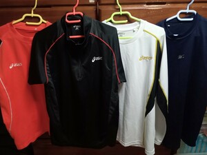 asicsアシックス 　ミズノ　トレーニングシャツ　４枚セット　ポロシャツおまけ　Lサイズ