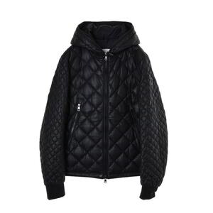 美品 MONCLER GIMBERT ラムレザー キルティング ダウンジャケット 1 ブラック モンクレール KL4BLSPL00