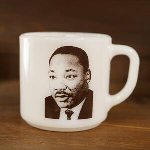 FEDERAL Martin Luther King Jr. キング牧師 マグカップ ミルクガラス アメリカン ビンテージ 雑貨 インテリア コレクション