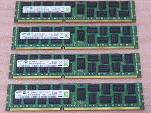 ■Samsung M393B1K70DH0-YK0 4枚セット - PC3L-12800R/DDR3L-1600 ECC REG/Registered 240Pin DDR3 RDIMM 32GB(8GB x4) 動作品