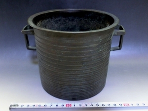 灰器■炭取り 古銅製 耳付き 火器 火鉢 古美術 時代物 骨董品■