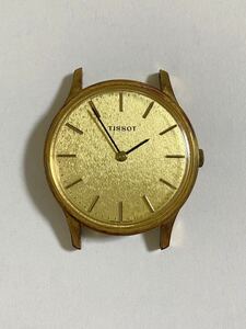希少TISSOT ティソ 2針 アナログ 腕時計 ゴールド文字盤 ヴィンテージ アンティーク ジャンク品