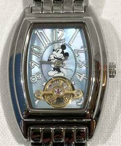 4K029 ディズニー ミッキーマウス 限定モデル MC-754B-B 青×スケルトン文字盤 TLG ボーイズ/手巻き メンズ腕時計