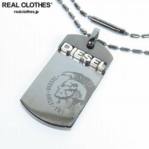 DIESEL/ディーゼル ロゴプレート ドッグタグ ブラック ペンダント/ネックレス /LPL