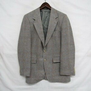 USA製 サイズ 37R M 程度 Bachrach テーラード ジャケット ブレザー チェック ウール グレー 古着 ビンテージ 1S1611