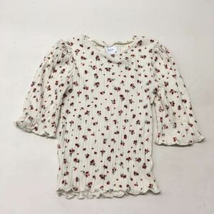 送料無料★ZARA ザラ★リブニット　花柄シャツ★女の子　サイズ8★128（125-130）子供　キッズ　#50706sj95