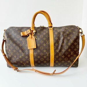 ◆ ルイ ヴィトン LOUIS VUITTON モノグラム キーポル バンドリエール 50 ボストンバッグ M41416 パドロック付き 2way トラベル 旅行