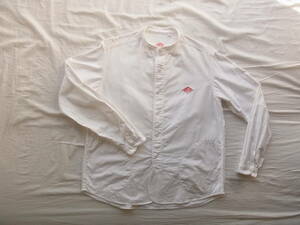 DANTON ダントン　コットンオックス素材　Aラインシルエット　バンドカラーシャツ　サイズ 38 ホワイト　日本製