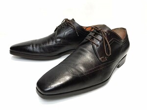 サントーニ☆Santoni/ ウイングチップ レザー シューズ/10046/本革/ゴム底/size:7.5≒26cm/定価:79,000円/靴/ダークブラウン