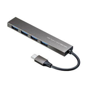 【アウトレット】 サンワサプライ USB Type-C 4ポートスリムハブ [USB-3TCH25S] USBバスパワー