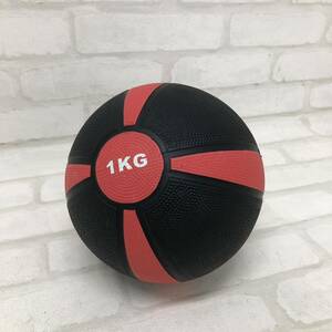 H■ メディシンボール ラバー製 1KG ブラック×レッド ボール 体幹トレーニング ボール エクササイズ 筋トレ ストレッチ ウエイトボール 