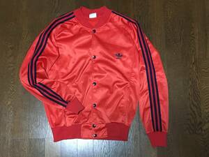 激レア 希少 ビンテージ 80s USA製 adidas アディダス atp ジャージ スナップボタン 赤x紺 L RUNDMC ビースティボーイズ オールドスクール