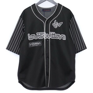 LOUIS VUITTON ロゴナンバリングベースボール半袖シャツ Mサイズ ブラック RM231 YN1 HOS83W ルイヴィトン 23ss Baseball Shirt