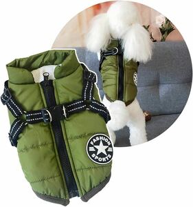 犬服 一体型綿入れを牽引する BB1199 犬 ベスト 綿服コート 猫 小型犬 中型犬 軽量 着脱簡単 防寒 防水ジャケット ペット服（サイズ：L）