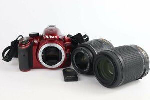 Nikon ニコン D3200 デジタル一眼 + AF-S DX Nikkor 55-200mm F4-5.6G ED VR / 18-55mm F3.5-5.6G VR ダブルズームキット【難あり品】★F