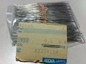 KOA RD16S 1/4w　9.1KΩ J ±5％ 100本4袋(39)
