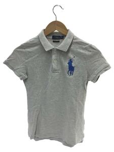 POLO RALPH LAUREN◆ポロシャツ/XS/コットン/GRY/RN41381/刺繍ポロシャツ THE SKINNY POLO