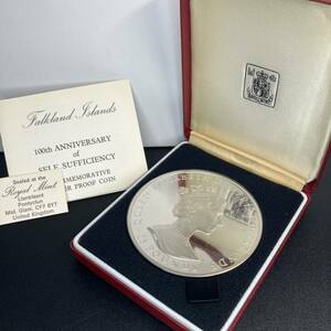 5オンス 大型銀貨 FALKLAND 25ポンド 終戦100周年 プルーフ銀貨 コイン シルバー 150g 記念メダル 1985年 イギリス フォークランド諸島