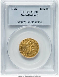 オランダ 地方州 ダカット金貨 1776年 PCGS AU58