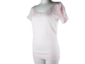(ポスト投函 送料無料) セシール　新品【LLサイズ】肌触りが気持ちいい♪シルク混インナーシャツ UE1029ピンク フレンチ袖インナーシャツ