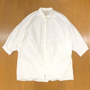 美品 UNTITLED アンタイトル ワイド チュニック シャツ 44(2XL) 白 ホワイト 日本製 ブラウス ドルマンスリーブ 3L ゆったり 大きい