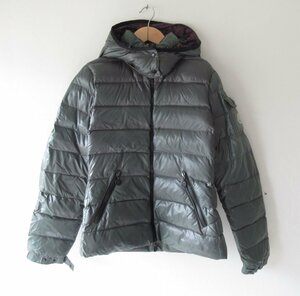 美品 MONCLER モンクレール BADY バディ ロゴワッペン ダウンジャケット Ｓ グレーグリーン系 082