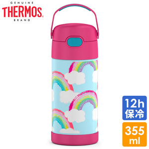 サーモス ステンレス ストロー 水筒 サーモス ステンレス水筒 レインボー ストロー 350ml THERMOS 子供 デザイン