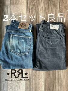 RRL ラルフローレン インディゴ染め セルビッチ デニムパンツ ブラックデニム W29 ダブルアールエル ジーンズ 赤耳 POLO おまけ付き