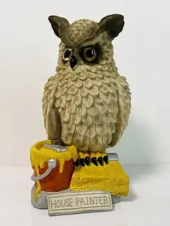 【 美品 】高さ26.5㎝  「HOUSE PAINTER OWL」  オブジェ