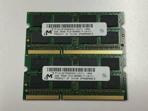 B2198)Micorn 2GB 2Rx8 PC3-8500S 中古動作品2枚＝4GB