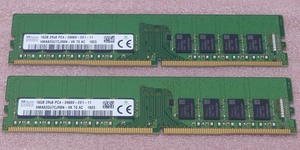●SK hynix HMA82GU7CJR8N-VK 2枚セット *PC4-21300/DDR4-2666/PC4-2666V ECC Unbuffered 288Pin DDR4 UDIMM 32GB(16GB x2) 動作品