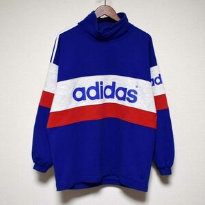 adidas アディダス 90s スウェット ボトルネック トレーナー デサント製 トリコロール 日産 マリノス 清水商業