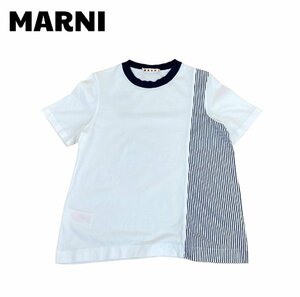 中古 マルニ MARNI 半袖 Tシャツ 白 ストライプ イタリア製 レディース 小さいサイズ 12