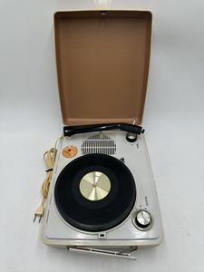 t0497 TOSHIBA 東芝 ポータブル電蓄 GP-18 形 レコードプレイヤー ターンテーブル 通電OK オーディオ機器 現状品