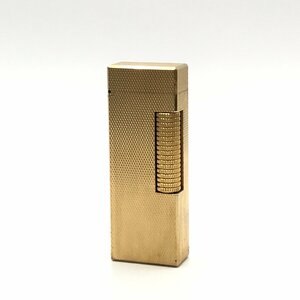 1円 良品 Dunhill ダンヒル 総柄 ローラー式 ガスライター 喫煙具 煙草グッズ ゴールド a3502