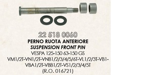RMS 22518 0060 社外 前輪スイングアーム ピボット リペアーキット ベスパ STD (53-63)/APE ツバ 付 12*104mm