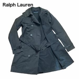 Ralph Lauren ラルフローレン トレンチコート ブラック黒 ベルト付き 7号M