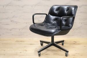 GMGN346G○Knoll / ノール ポロックチェア デスクチェア アームチェア 椅子 革張り 本革 ミッドセンチュリー モダン 名作 ヴィンテージ