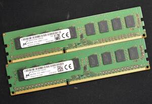 8GB (4GB 2枚組) PC3L-12800E DDR3L-1600 ECC 1.35V/1.5V 2Rx8 両面実装 240pin ECC Unbuffered DIMM MT Micron (管:SA5715 x2s